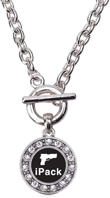 Inspired Silver - Silver Circle Charm 18 Inch Necklace with Cubic Zirconia Jewelry