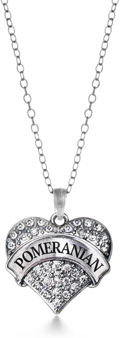 Inspired Silver - Silver Pave Heart Charm 18 Inch Necklace with Cubic Zirconia Jewelry