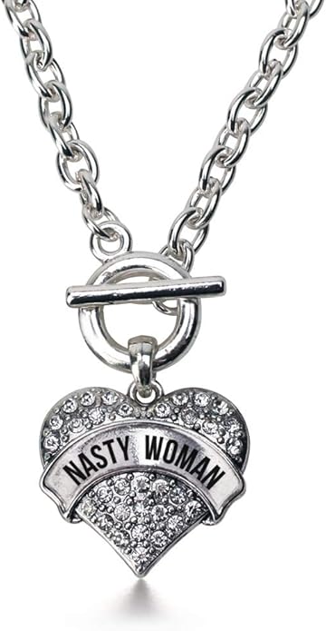Inspired Silver - Silver Pave Heart Charm 18 Inch Necklace with Cubic Zirconia Jewelry