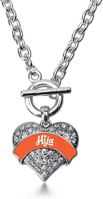 Inspired Silver - Silver Pave Heart Charm 18 Inch Necklace with Cubic Zirconia Jewelry