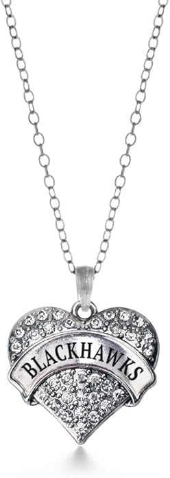 Inspired Silver - Silver Pave Heart Charm 18 Inch Necklace with Cubic Zirconia Jewelry
