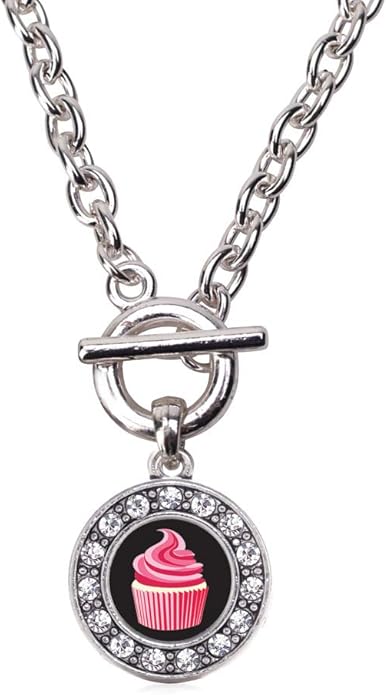 Inspired Silver - Silver Circle Charm 18 Inch Necklace with Cubic Zirconia Jewelry