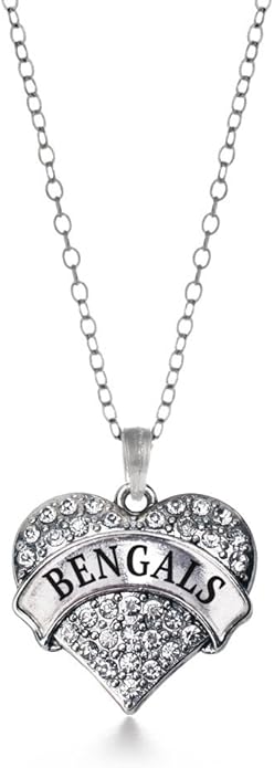 Inspired Silver - Silver Pave Heart Charm 18 Inch Necklace with Cubic Zirconia Jewelry