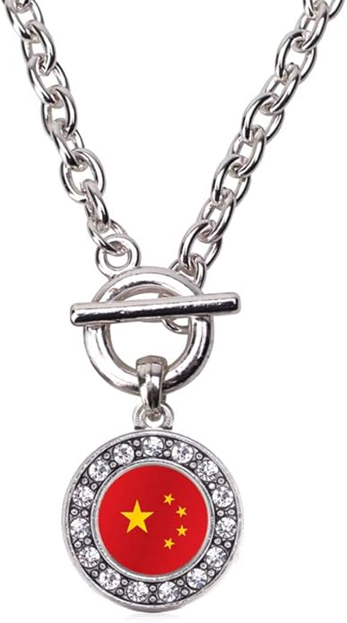 Inspired Silver - Silver Circle Charm 18 Inch Necklace with Cubic Zirconia Jewelry