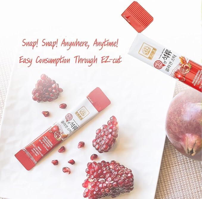 ZIOSTAND Korean Beauty Baekje Geumsan Women's Pomegranate Collagen Jelly Stick 5.1oz / 6 Count (1 Pack)