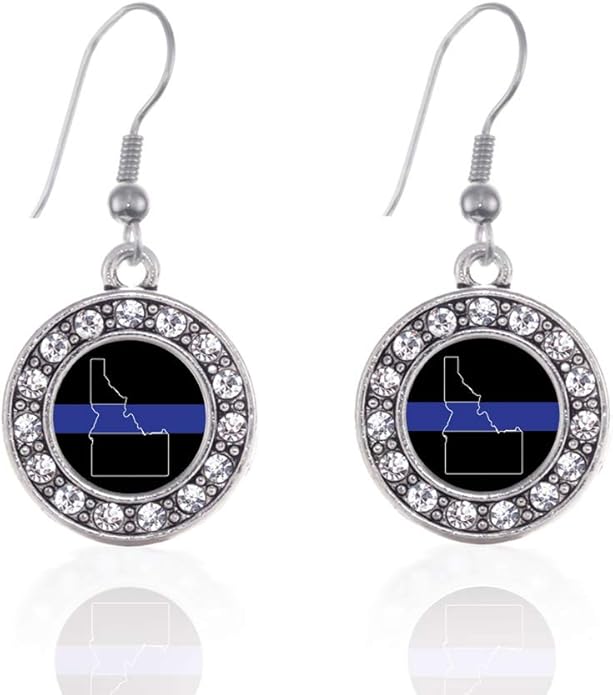 Inspired Silver - Silver Circle Charm French Hook Drop Earrings with Cubic Zirconia Jewelry
