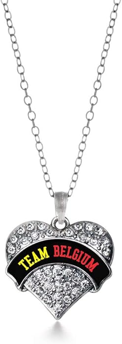 Inspired Silver - Silver Pave Heart Charm 18 Inch Necklace with Cubic Zirconia Jewelry