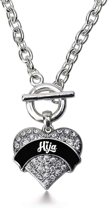 Inspired Silver - Silver Pave Heart Charm 18 Inch Necklace with Cubic Zirconia Jewelry