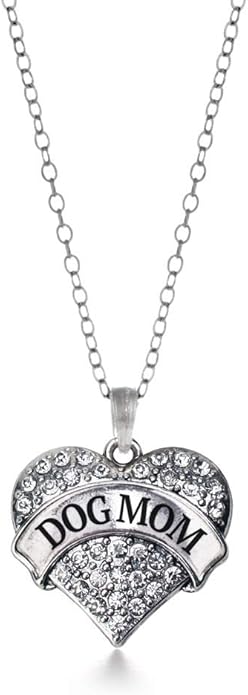 Inspired Silver - Silver Pave Heart Charm 18 Inch Necklace with Cubic Zirconia Jewelry