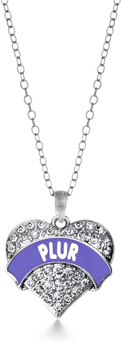 Inspired Silver - Silver Pave Heart Charm 18 Inch Necklace with Cubic Zirconia Jewelry