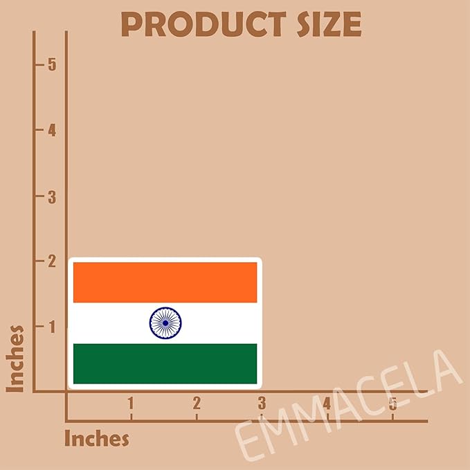 (3PCS) India Flag stickers, Countries Flag Stickers - Waterproof Vinyl Decals For Laptops, Tumblers, Water Bottles, Books, Scrapbooks, Size 3 x 2 Inch