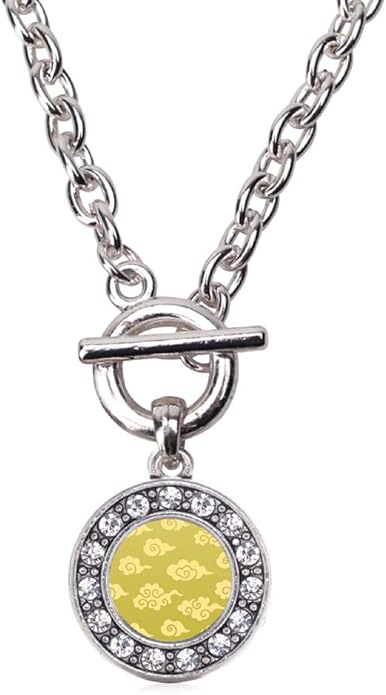 Inspired Silver - Silver Circle Charm 18 Inch Necklace with Cubic Zirconia Jewelry