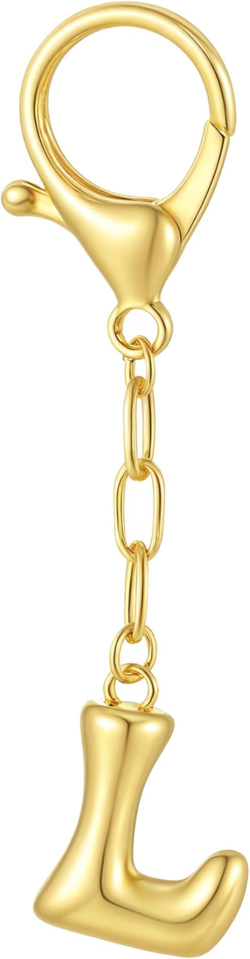 GAOKOXI Gold Bubble Initial Keychain Charm for Women Chunky Bag Purse Charms A-Z Letter Key Chains for Handbag Accessories