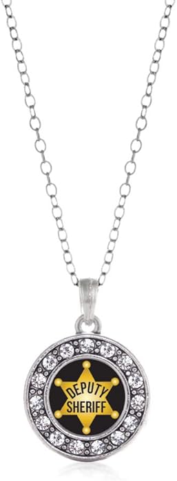 Inspired Silver - Silver Circle Charm 18 Inch Necklace with Cubic Zirconia Jewelry