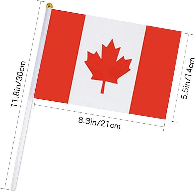 Canada Flag Small Canadian Flag 12 Pack Mini Hand Held Canadian Flags on Sticks for Party Parades Sports Events Patriotic Holiday Decorations