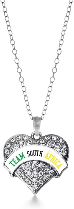 Inspired Silver - Silver Pave Heart Charm 18 Inch Necklace with Cubic Zirconia Jewelry