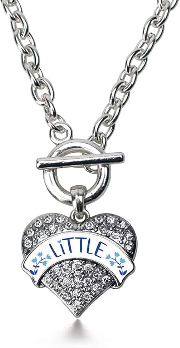 Inspired Silver - Silver Pave Heart Charm 18 Inch Necklace with Cubic Zirconia Jewelry