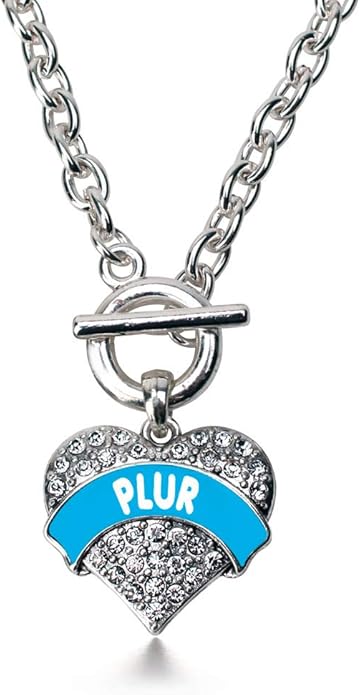 Inspired Silver - Silver Pave Heart Charm 18 Inch Necklace with Cubic Zirconia Jewelry