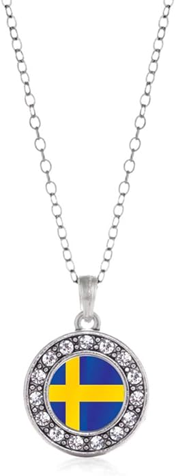 Inspired Silver - Silver Circle Charm 18 Inch Necklace with Cubic Zirconia Jewelry