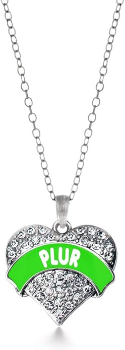 Inspired Silver - Silver Pave Heart Charm 18 Inch Necklace with Cubic Zirconia Jewelry