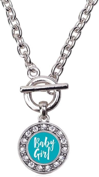 Inspired Silver - Silver Circle Charm 18 Inch Necklace with Cubic Zirconia Jewelry