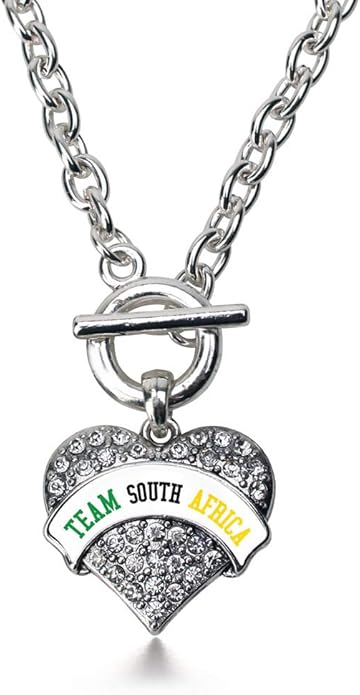 Inspired Silver - Silver Pave Heart Charm 18 Inch Necklace with Cubic Zirconia Jewelry