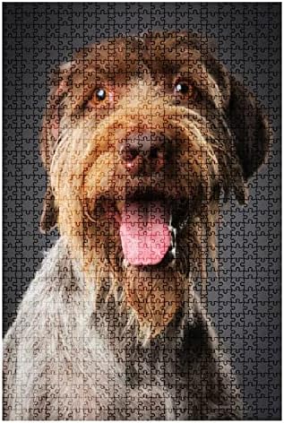 500Piece Puzzle Purebred German Wirehaired Pointer Dog Indoor Activities Difficult Jigsaw Puzzle Set for Adults Children Educational Toys Gift