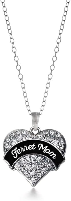 Inspired Silver - Silver Pave Heart Charm 18 Inch Necklace with Cubic Zirconia Jewelry