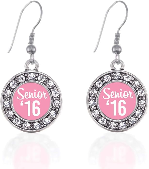 Inspired Silver - Silver Circle Charm French Hook Drop Earrings with Cubic Zirconia Jewelry