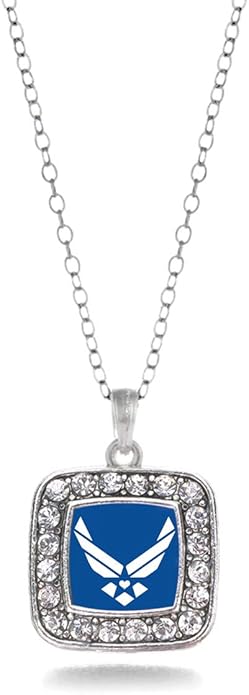 Inspired Silver - Silver Square Charm 18 Inch Necklace with Cubic Zirconia Jewelry