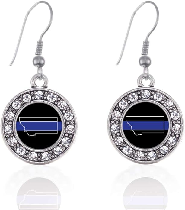 Inspired Silver - Silver Circle Charm French Hook Drop Earrings with Cubic Zirconia Jewelry
