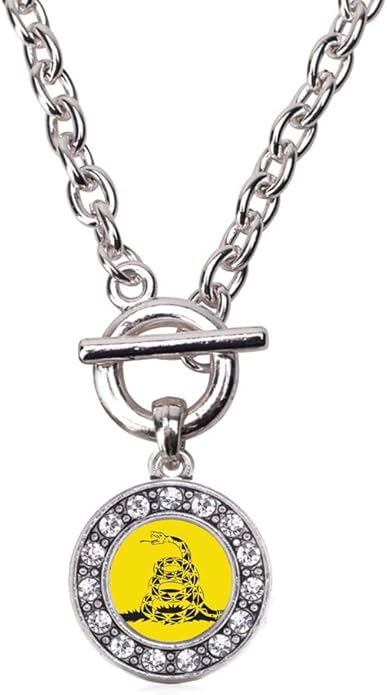 Inspired Silver - Silver Circle Charm 18 Inch Necklace with Cubic Zirconia Jewelry
