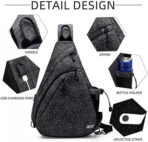 TurnWay Water-Proof Sling bag/Crossbody Backpack/Shoulder Bag with USB Charging Port for Travel, Hiking, Cycling, Camping