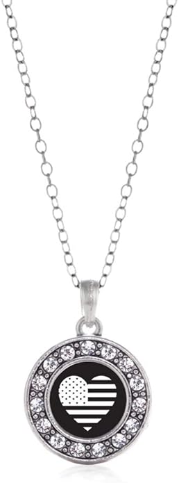 Inspired Silver - Silver Circle Charm 18 Inch Necklace with Cubic Zirconia Jewelry
