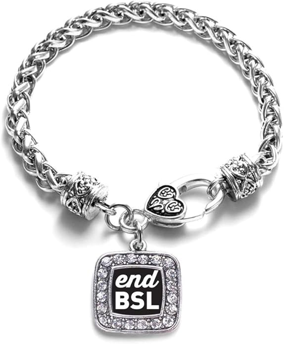 Inspired Silver - Silver Square Charm Bracelet with Cubic Zirconia Jewelry
