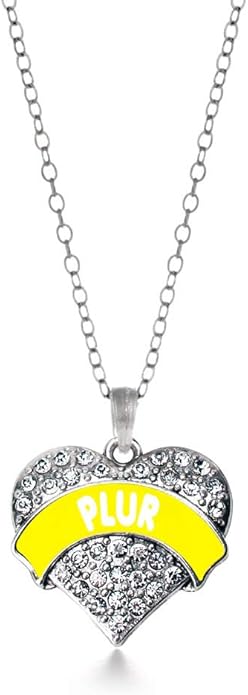 Inspired Silver - Silver Pave Heart Charm 18 Inch Necklace with Cubic Zirconia Jewelry