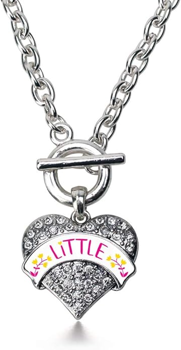 Inspired Silver - Silver Pave Heart Charm 18 Inch Necklace with Cubic Zirconia Jewelry