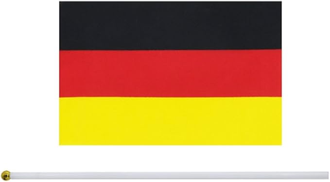 20 Pack Small Germany Flags on Stick Mini Handheld German Flag for Parades, Independence Day and Patriotic Events 5x8 Inch Durable Weather-Resistant Flags with 12 Inch Sticks(Germany)