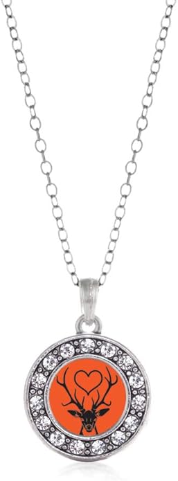 Inspired Silver - Silver Circle Charm 18 Inch Necklace with Cubic Zirconia Jewelry