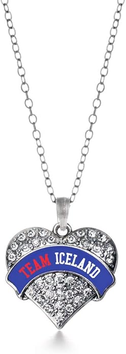 Inspired Silver - Silver Pave Heart Charm 18 Inch Necklace with Cubic Zirconia Jewelry