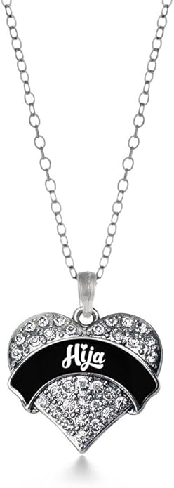 Inspired Silver - Silver Pave Heart Charm 18 Inch Necklace with Cubic Zirconia Jewelry