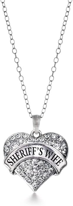 Inspired Silver - Silver Pave Heart Charm 18 Inch Necklace with Cubic Zirconia Jewelry