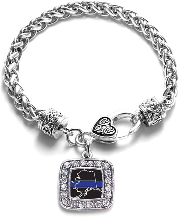 Inspired Silver - Silver Square Charm Bracelet with Cubic Zirconia Jewelry