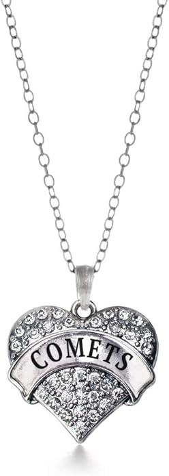Inspired Silver - Silver Pave Heart Charm 18 Inch Necklace with Cubic Zirconia Jewelry