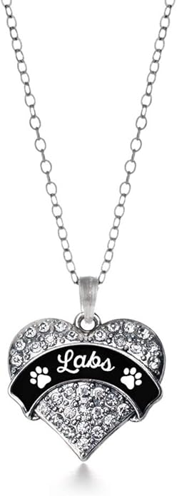 Inspired Silver - Silver Pave Heart Charm 18 Inch Necklace with Cubic Zirconia Jewelry