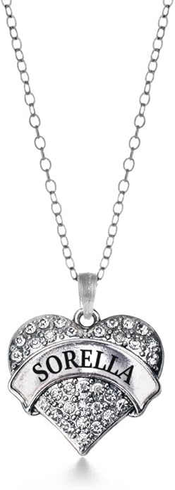 Inspired Silver - Silver Pave Heart Charm 18 Inch Necklace with Cubic Zirconia Jewelry