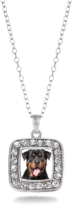 Inspired Silver - Silver Square Charm 18 Inch Necklace with Cubic Zirconia Jewelry