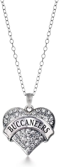 Inspired Silver - Silver Pave Heart Charm 18 Inch Necklace with Cubic Zirconia Jewelry