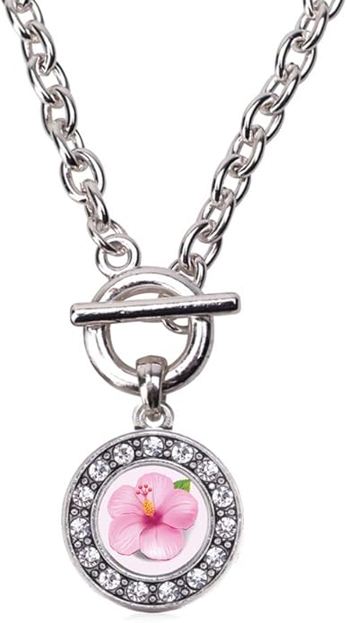 Inspired Silver - Silver Circle Charm 18 Inch Necklace with Cubic Zirconia Jewelry