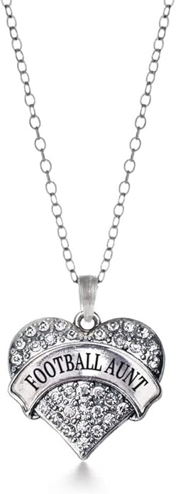 Inspired Silver - Silver Pave Heart Charm 18 Inch Necklace with Cubic Zirconia Jewelry